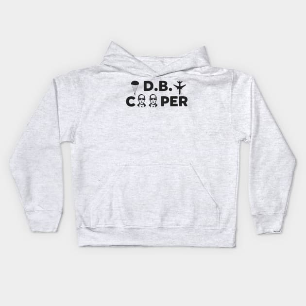 DB Cooper Font Kids Hoodie by Verge of Puberty